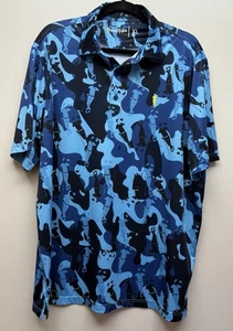 Polo golf Grunk Dolfer uomo blu logo mimetica manica corta tg. XL - Foto 1 di 6