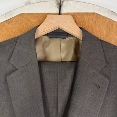 Lauren Ralph Lauren 44R(宽肩)橄榄绿色2扣羊毛裤36x32 — 第 1/4 张图片