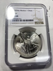 1985 Mo Mexico 1 Onza Silver Libertad NGC MS68 Item 9854 - Picture 1 of 4