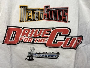 Vintage Shirt New York Metro Stars MLS Men’s Size Large Graphic White Y2K 2000s - Picture 1 of 8