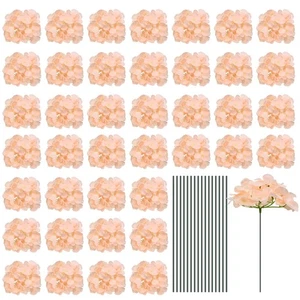 64 Set Silk Hydrangea Flowers Pale Pink Artificial Flowers for Wedding - Picture 1 of 6