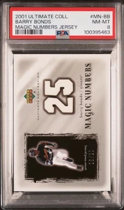 2001 Ultimate Collection Magic Numbers Jersey Barry Bonds #MN-BB PSA 8 SP /20 GU - Picture 1 of 2