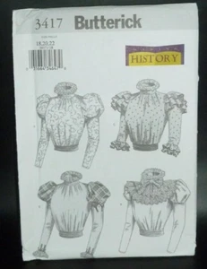 Victorian Edwardian Blouse Sash Ruffles Lace Costume Sewing Pattern 18-22 VTG - Picture 1 of 3