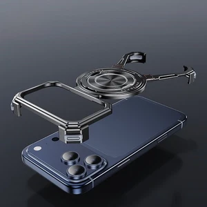 Stabile Metall-Bumper Hülle mit Magnetfunktion für iPhone 15 16 17 Pro Max - Bild 1 von 10