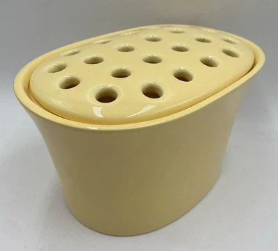 Southern Living At Home Large Yellow Flower Frog Arrangement Vase Pottery EUC - Image 1 of 4