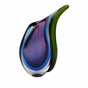 VINTAGE FLAVIO POLI MURANO KUNSTGLAS TROPFENVASE 9" - Bild 1 von 20