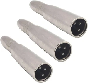 Devinal Confezione 3 Adattatore XLR Maschio a 1/4 Pollice Femmina, Audio Compatibile TS/TRS Nuovo - Foto 1 di 5