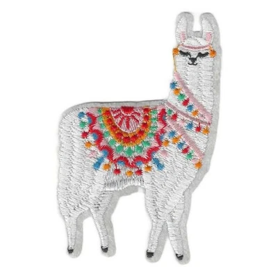 ALPACA LLAMA IRON ON PATCH 3.85" Cute Peru Inca Animal Embroidered Applique NEW - Image 1 of 2