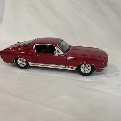 1967 FORD MUSTANG GT RED 1/24 DIECAST MODEL CAR BY MAISTO 01112 - Image 1 of 4