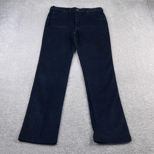 VINTAGE Lee Pants Mens 34 Husky Blue Corduroy American Union Made Talon Zipper - Picture 1 of 13