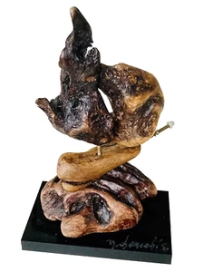 Vintage Modernist Driftwood Sculpture Art 9" Danalís Greek Sailboat Nautical MCM - Picture 1 of 7