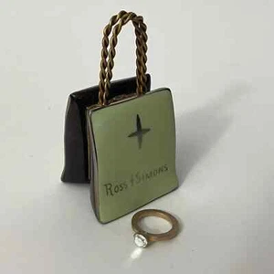 Vintage Ross & Simons Schmuckgeschäft Tasche Verlobungsring Limoges Schmuckstück Box - Bild 1 von 8