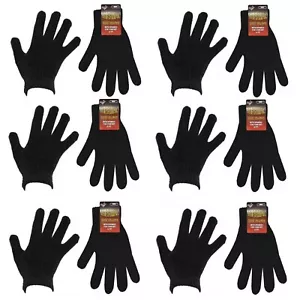 WHOLESALE JOBLOT MENS COMFORT WARM HOT THERMAL GLOVES BLACK & ASSORTED ONE SIZE - Picture 1 of 3