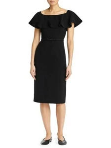 Lafayette 148 New York Damen Größe 6 schwarz Diya Rüsche Kleid unverbindliche Preisempfehlung des Herstellers $ 598,00 - Bild 1 von 1