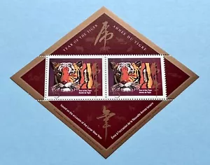 1998 Canada Zodiac Lunar Year of the Tiger Overprint M/S Stamp (Best Buy) - Picture 1 of 3