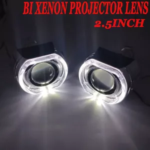 2.5'' HID Bi xenon Projector Lens Square LED Angel Eyes Retrofit Headlight DRL - Picture 1 of 6