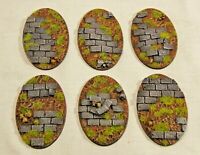 75 x 42mm Small Oval Cavalry Paved Dungeon Resin Bases Warhammer 40K AoS Stone