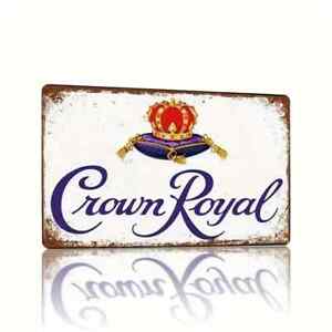 Crown Royal Vintage Metal Tin Sign 8"x12" Bar Sign Man Cave Retro Decoration