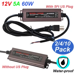 Outdoor Power Supply Adapter AC110-265V to DC12V 60W 5A MAX LED Driver Converter - Picture 1 of 14