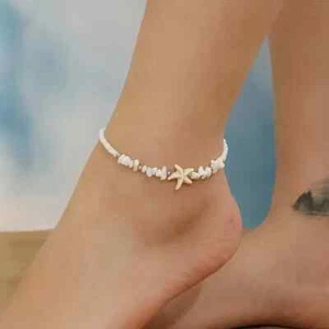 starfish anklet ankle bracelet shell Bohemian/Beach/Summer Vibe/Vacation - Picture 1 of 5