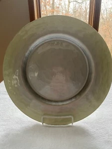 Portmeirion , Green and Silver Glass Platter Germany 13 1/2" - Picture 1 of 6
