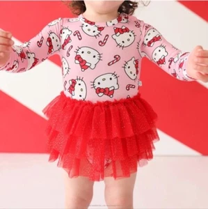 Posh Peanut Hello Kitty Candy Cane Long Sleeve Tulle Bamboo Bodysuit 3-6M - Picture 1 of 8