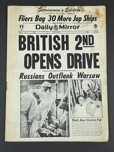 WW2 Daily Mirror Newspaper 1945 Canada RAF Hero Twins Bruce Duke Warren Spitfire - Picture 1 of 12