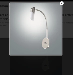 lampada parete braccio flex FABAS NIKEL SATINATO LED - Foto 1 di 2