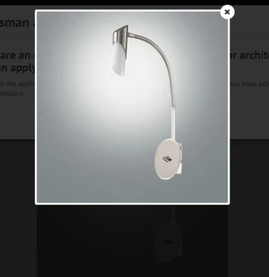 lampada parete braccio flex FABAS NIKEL SATINATO  LED - Immagine 1 di 2