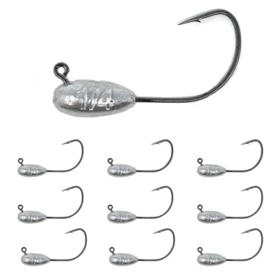 Reaction Tackle Lead Tube Jig Heads-10-Pack- for Bass Tube Fishing