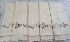 Cream Waffle Weave Valance Satin Ribbon Roses Embroidery 80"X20" JCPenney Home