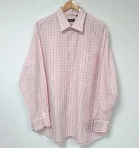 Boss Size 54" Chest, Pink and White Check Long Sleeved Button Up Shirt w/ Pocket - Picture 1 of 13