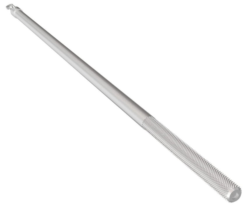 Bastone Per Tende In Alluminio Argento Con Manico E Gancio Di Chiusura - Immagine 1 di 1