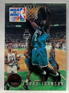 Larry Johnson 1993-94 Skybox Premium Basketball #4 NBA su NBC Charlotte Hornets - Foto 1 di 2