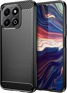 Pour HONOR X6B COQUE FIBRE DE CARBONE SILICONE TPU NOIR ETUI HOUSSE ANTICHOC - Zdjęcie 1 z 18