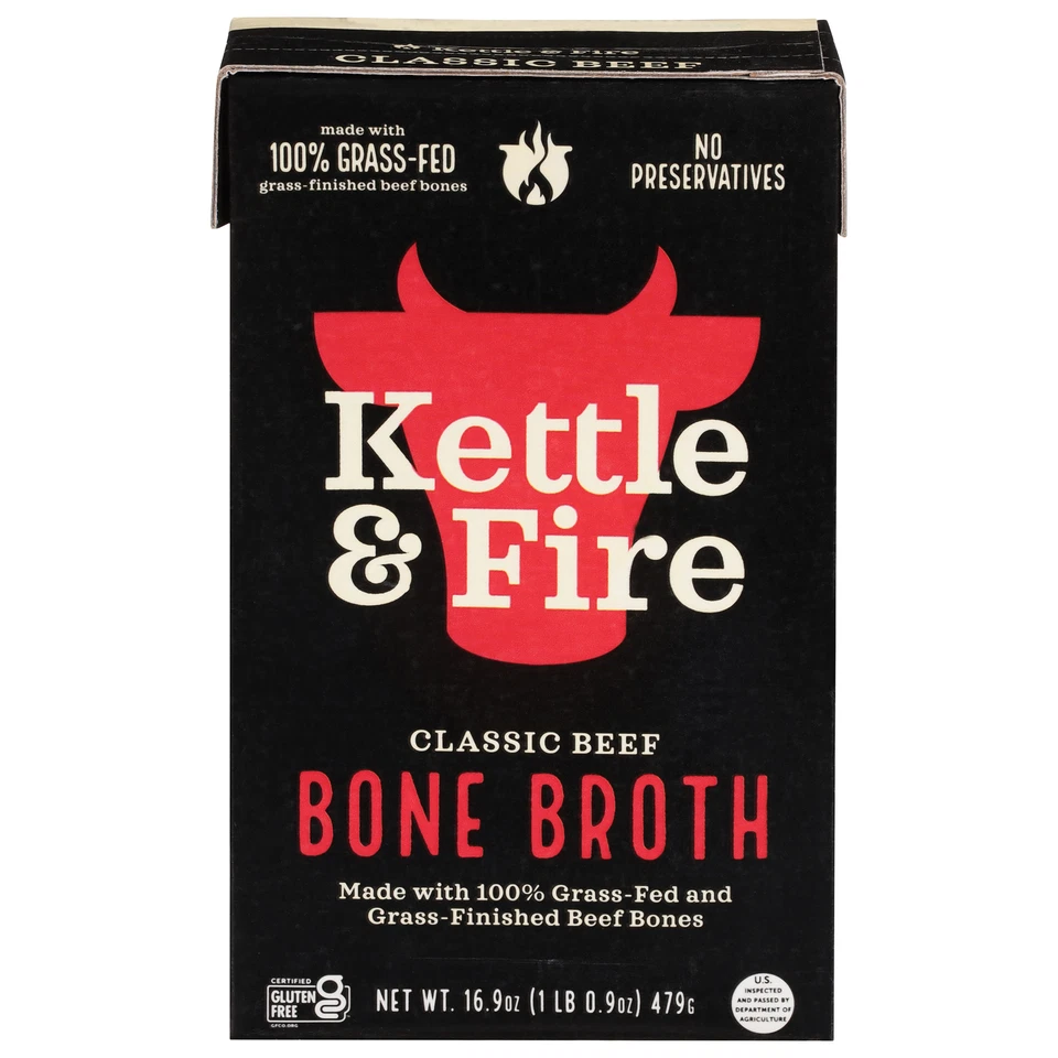 Kettle And Fire Broth 牛肉骨 16.9 FO (6 件装) — 第 1/1 张图片