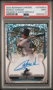2023 Bowman Chrome Marco Vargas 1st Speckle Refractor Auto /299 PSA 9 - Bild 1 von 2