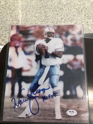 HOUSTON OILERS- WARREN MOON SIGNED AUTOGRAPH 8x10 PHOTO PICTURE PSA COA HOF - Image 1 of 4