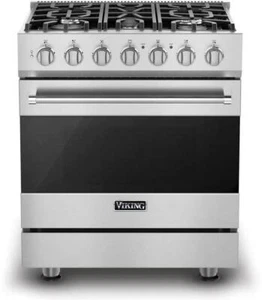 Viking 3 Series 30" 2021 5 Sealed Burners Freestanding Gas Range RVGR33025BSS - Picture 1 of 17
