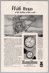 1930s Hamilton Pocket & Wristwatch Advertisement Print Ad Sailboat Ship - Picture 1 of 1