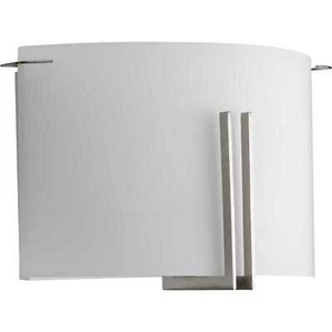 Progress Lighting P710118 Modern Glass Sconce 2 Light 8" Tall - Nickel - Picture 1 of 3