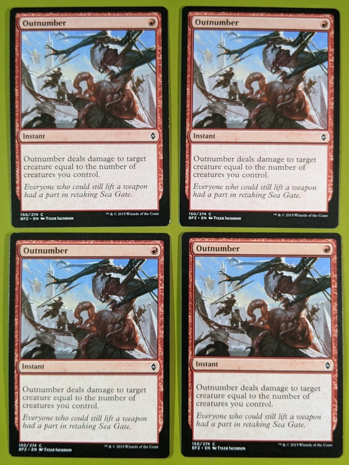 Outnumber x4 Battle for Zendikar 4x Playset Magic the Gathering MTG - Image 1 of 1