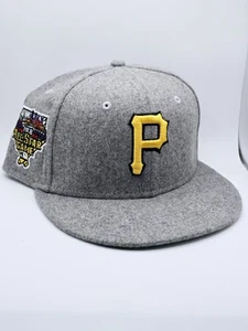 Pittsburgh Pirates New Era 59Fifty Melton Gray Wool Fitted Hat Cap 7 1/4 - Picture 1 of 7