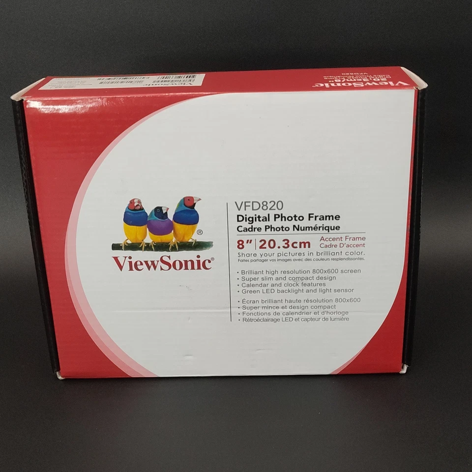 ✅🆕ViewSonic VFD820-50 LED 8" Photo Accent Branco Alta Resolução 800x600 Digital📸VEJA📏📸 - Imagem 1 de 4