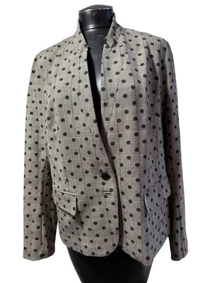 Blazer LANE BRYANT Gris Cuadros Lunares Botón Delantero Talla 18 Foto 1 de 4