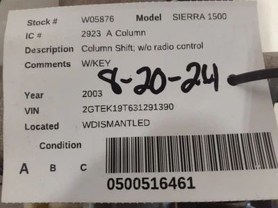 Cambio de columna de dirección estilo clásico para camioneta Sierra 1500 03-07 1897592 Foto 1 de 4