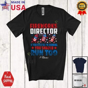 Camiseta patriótica con nombre personalizado Fireworks Director Running; 4 de julio bandera de Estados Unidos - Imagen 1 de 7