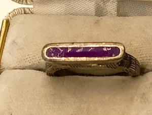 Vintage Ring Sterlingsilber und lila Türkis Inlay Größe 9,5 signiert - Bild 1 von 11