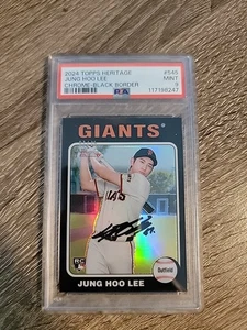 2024 Topps Heritage High Number Jung-Hoo Lee #545 bordo nero cromato /75 PSA 9 - Foto 1 di 5