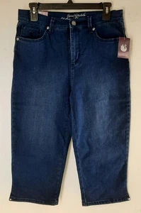 Gloria Vanderbilt Slimming Effect Amanda Park City Dark Blue Denim Capri. 8P - Picture 1 of 8